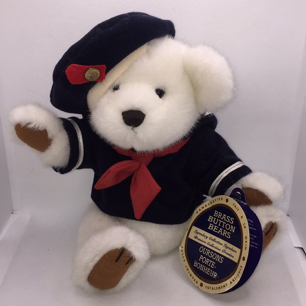 Vintage Pickford Brass Button Plush Teddy Bear Taylor The Bear of Happiness